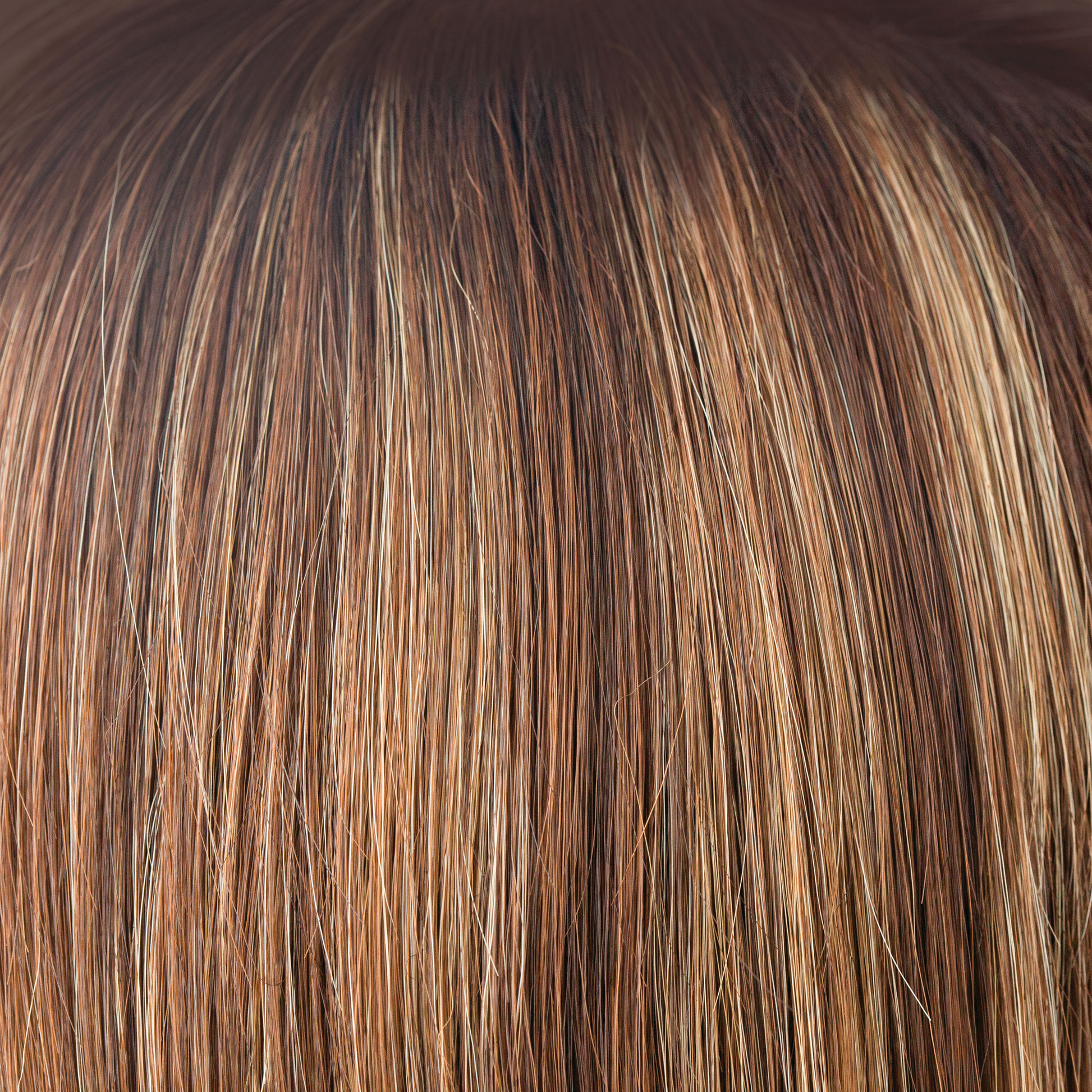Auburn Sugar - A mixed red with a medium auburn brown base. The color is highlighted with a blend of golden and cherry blond with fine smoky blond slices and tones of copper.