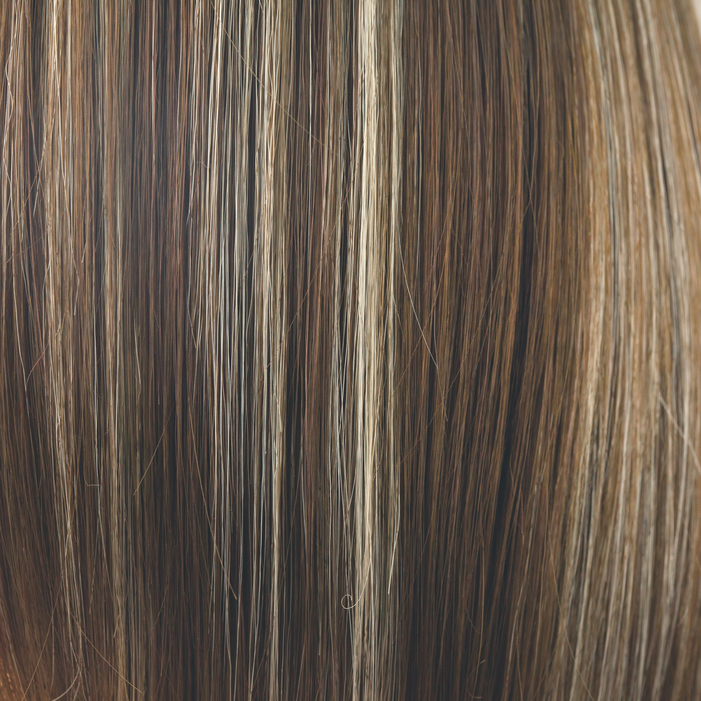 Iced Mocha - Based with our Medium Brown color with added cool light blond highlights. This dynamic color is suitable for both light and dark tone enthusiasts!