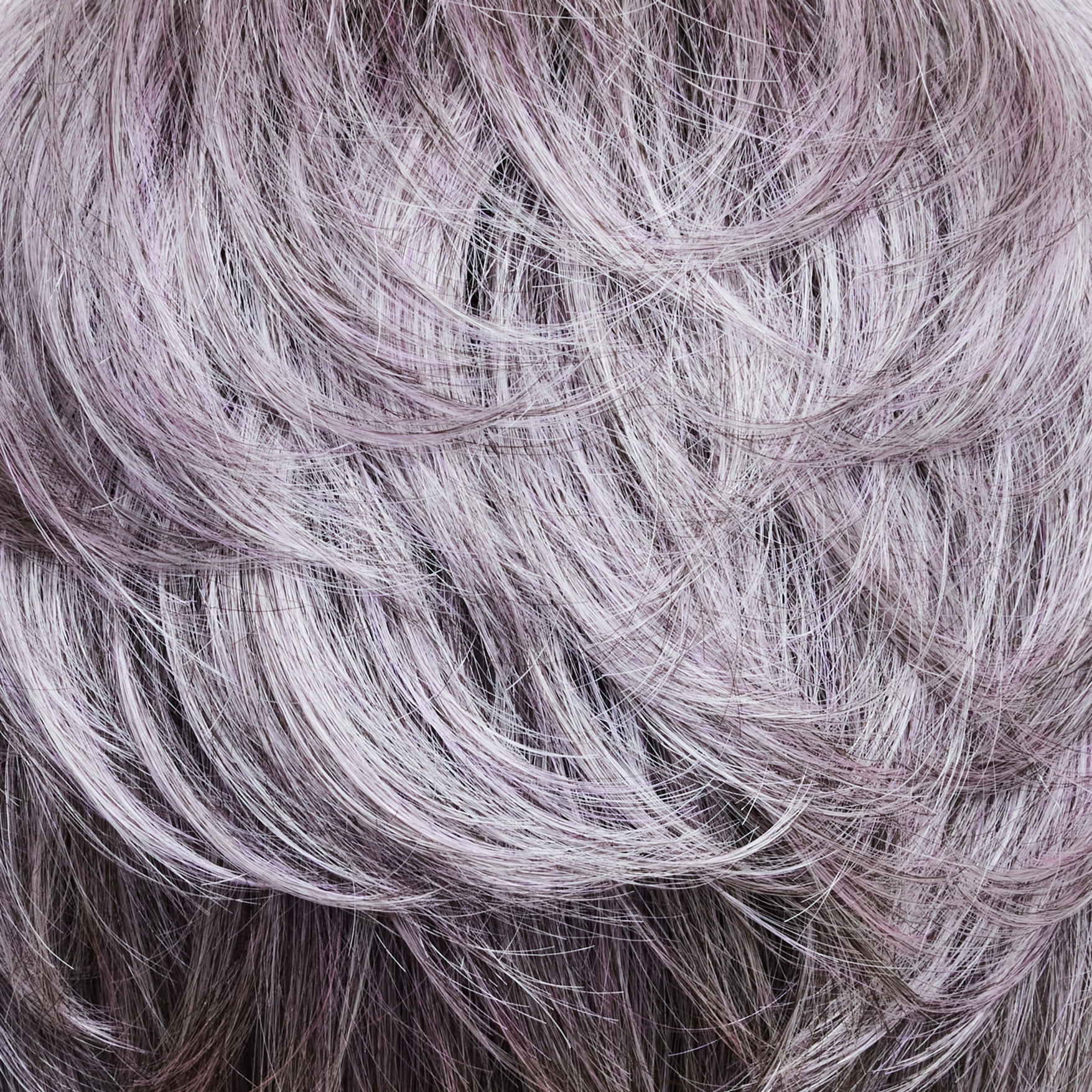 Lilac Silver-R  -  A hint of soft lilac tone that's added to the base transitional silver color (light to medium grey). The dark root tone creates a trendy, fun vibe.