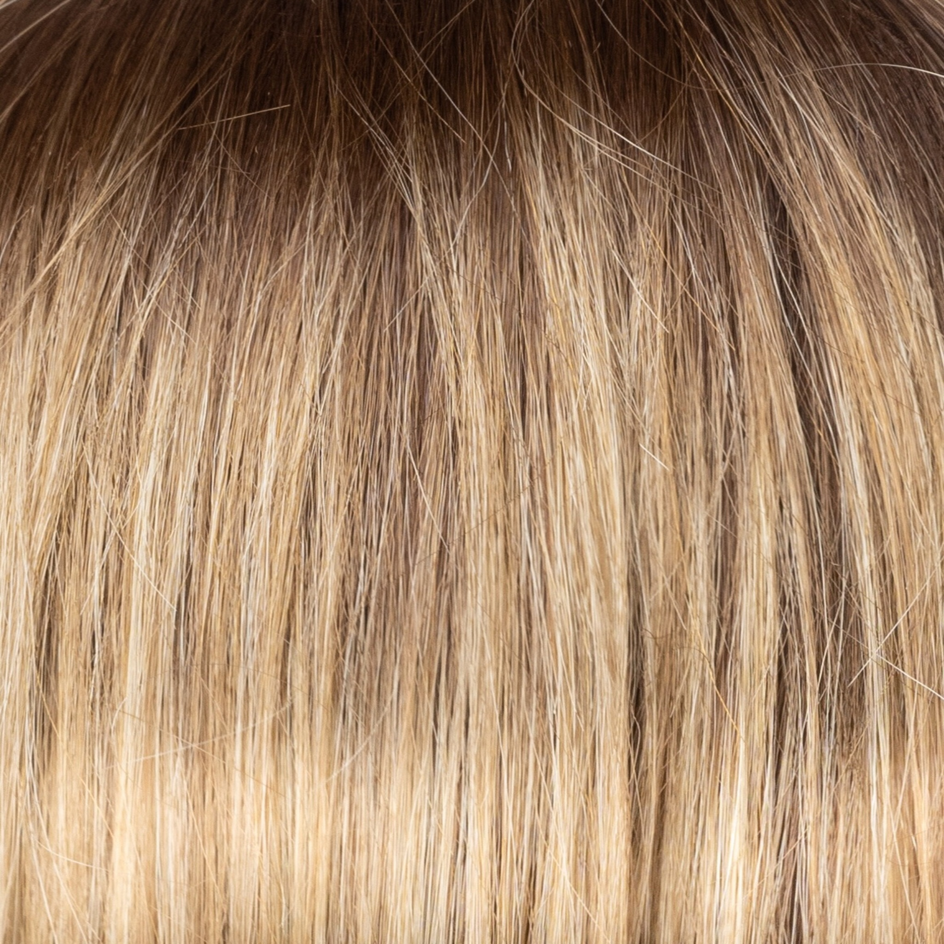 Melted Caramel  -  An ombre color that effortlessly begins with a warm and rich brown root that melts into golden caramel blond and natural medium blond tips.