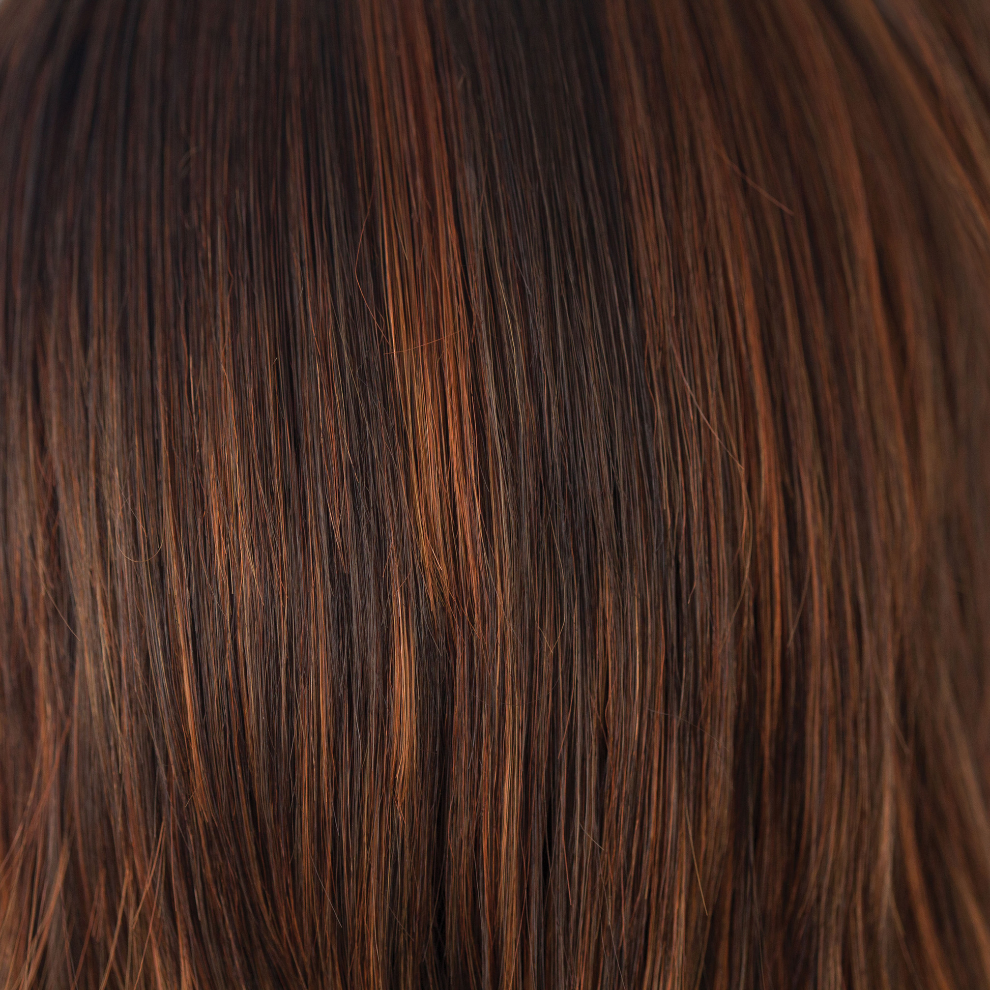 Red Pepper  -  This dark red brown has red spicy deep scarlet tones and the finest tiny espresso lowlights.