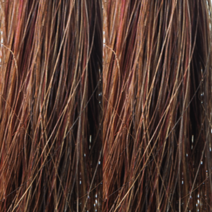 Bronzed Brown  -  This bronze based medium red is great and full of coco chocolate lowlights and hazel copper highlights. Bronzed Brown has eye catching glimmers of rosewood and autumn orange.
