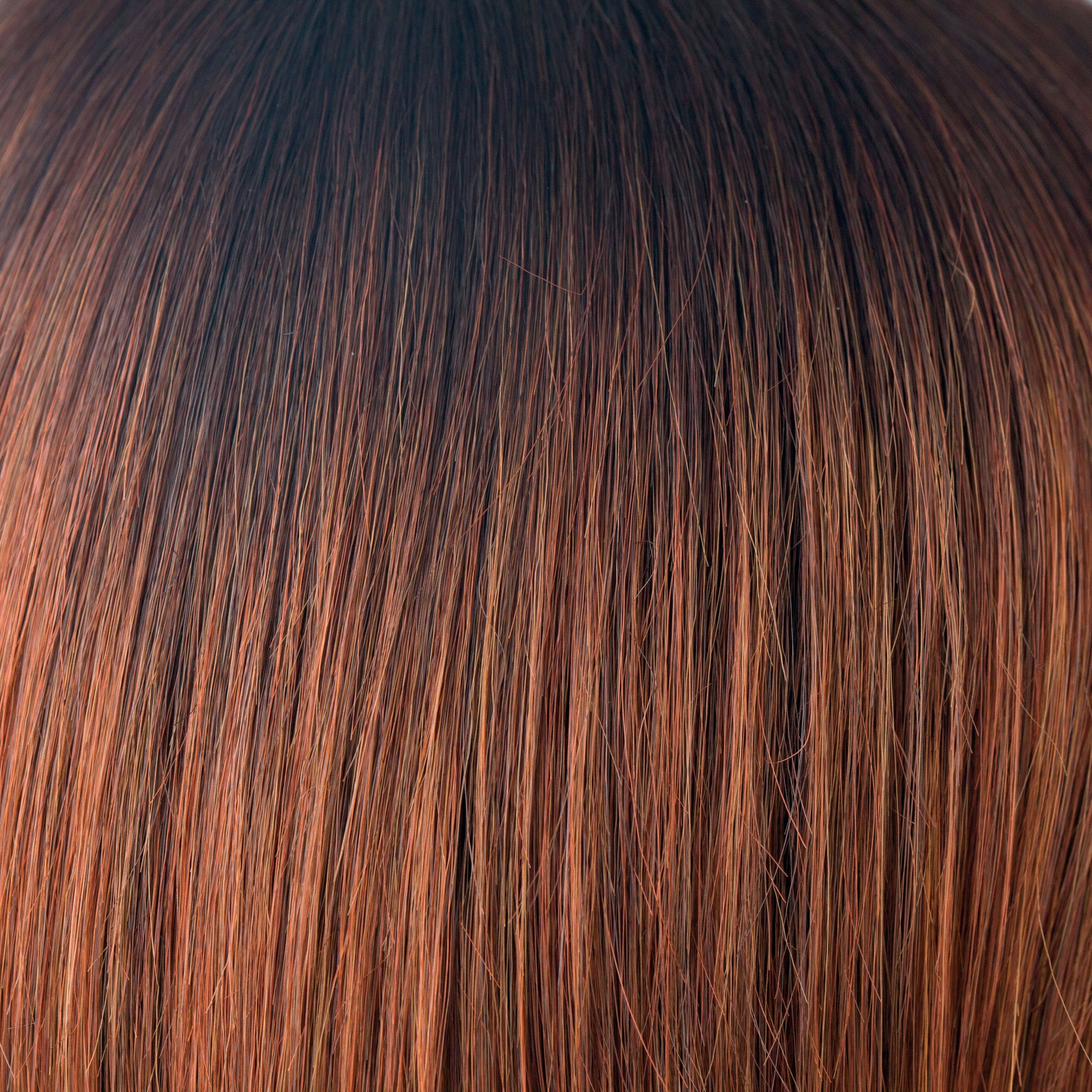 Crimson-R - A beautiful mid brown chocolate root that seamlessly blends into cool coppers and smoked orange tones. If you want to stand out, this is an excellent color choice!