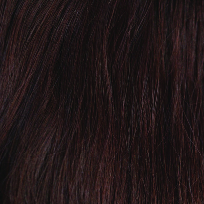 Mulberry Brown  -  A decadent dark rich red brown. Tones of rich dark summer berries run throughout the hair color. This is stunning, shinny, classy and very wearable.